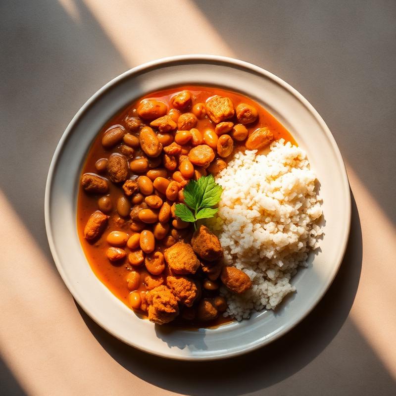 Beans stew served with ugali.