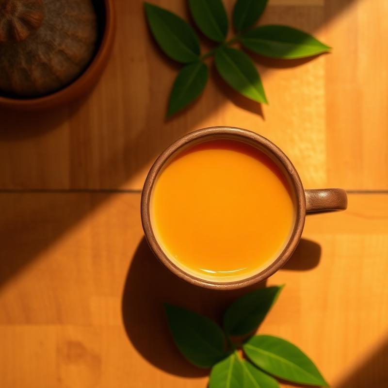 Cup of creamy Kenyan chai tea.
