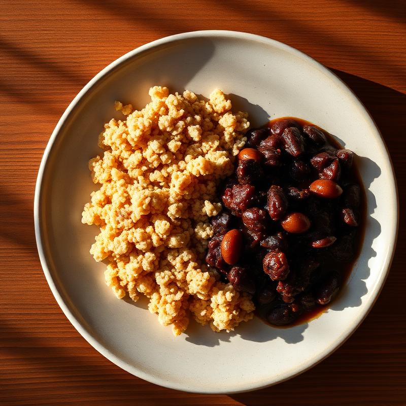 Njahi black bean stew served with ugali.